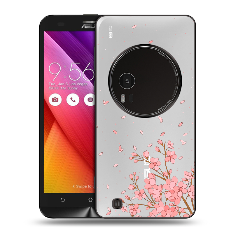 Силиконовый чехол на Asus Zenfone Zoom с принтом Ветка сакуры Силиконовый чехол на Asus Zenfone Zoom с принтом Ветка сакуры