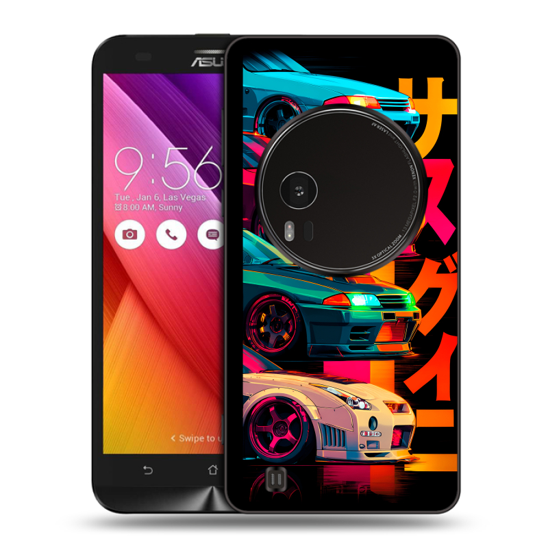 Силиконовый чехол на Asus Zenfone Zoom с принтом Гоночные машины Силиконовый чехол на Asus Zenfone Zoom с принтом Гоночные машины