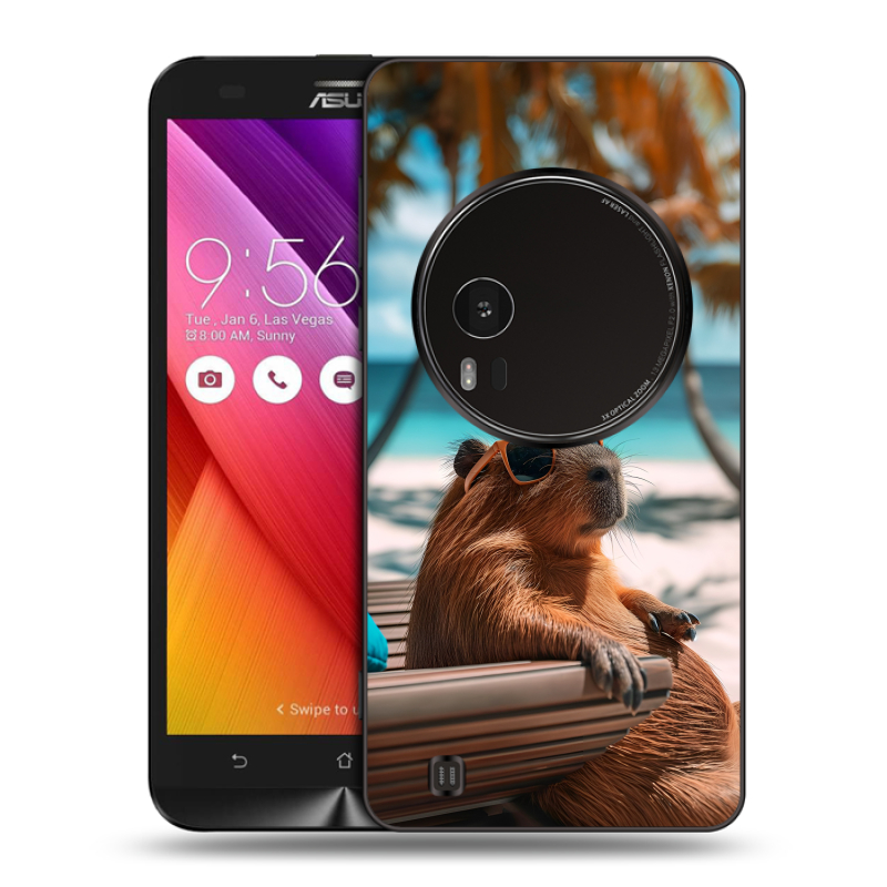 Силиконовый чехол на Asus Zenfone Zoom с принтом Капибара Силиконовый чехол на Asus Zenfone Zoom с принтом Капибара