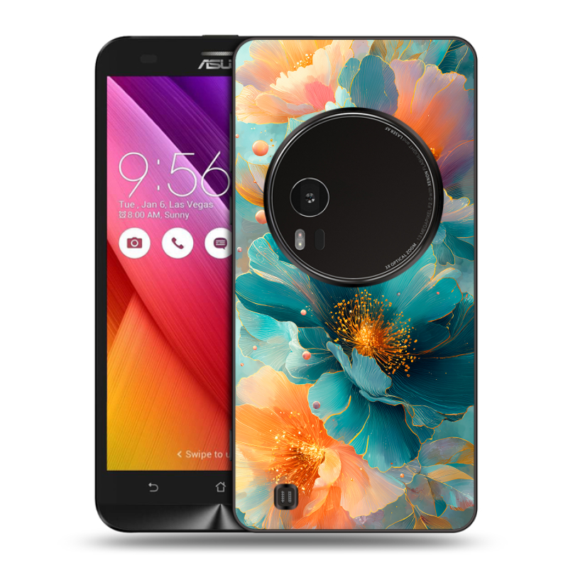 Силиконовый чехол на Asus Zenfone Zoom с принтом Цветы Силиконовый чехол на Asus Zenfone Zoom с принтом Цветы