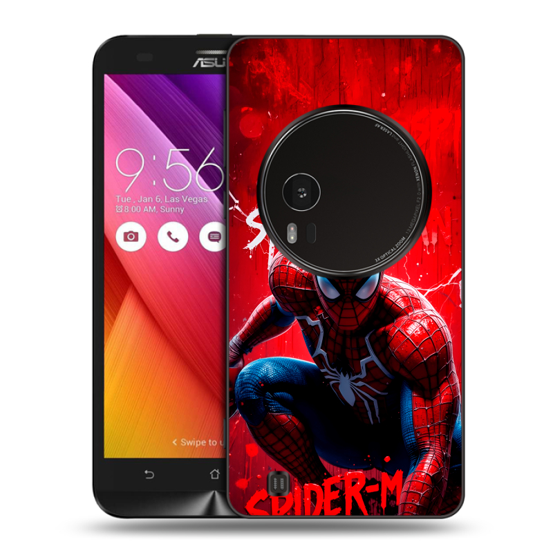 Силиконовый чехол на Asus Zenfone Zoom с принтом Spiderman Человек паук Силиконовый чехол на Asus Zenfone Zoom с принтом Spiderman Человек паук