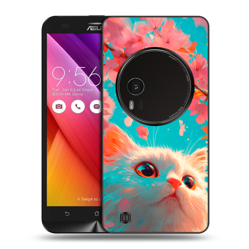 Силиконовый чехол на Asus Zenfone Zoom с принтом Красивый кот Силиконовый чехол на Asus Zenfone Zoom с принтом Красивый кот