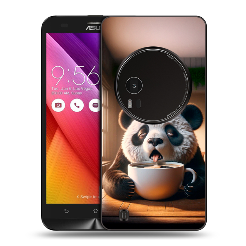 Силиконовый чехол на Asus Zenfone Zoom с принтом смешная панда Силиконовый чехол на Asus Zenfone Zoom с принтом смешная панда