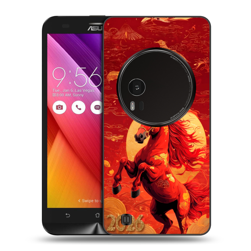 Силиконовый чехол на Asus Zenfone Zoom с принтом Новый год Силиконовый чехол на Asus Zenfone Zoom с принтом Новый год