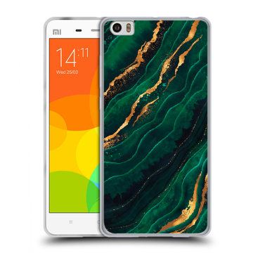 Силиконовый чехол на Xiaomi Mi Note с принтом Мрамор зеленое золото Силиконовый чехол на Xiaomi Mi Note с принтом Мрамор зеленое золото