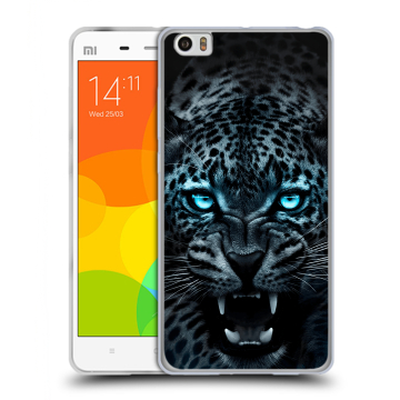 Силиконовый чехол на Xiaomi Mi Note с принтом Темный леопард