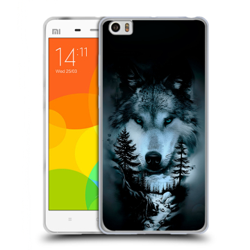 Силиконовый чехол на Xiaomi Mi Note с принтом Лесной волк