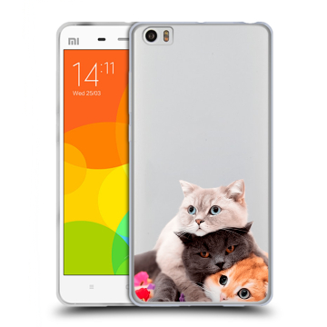 Силиконовый чехол на Xiaomi Mi Note с принтом Кошки