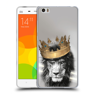 Силиконовый чехол на Xiaomi Mi Note с принтом Лев с короной