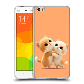 Силиконовый чехол на Xiaomi Mi Note с принтом Милые котики