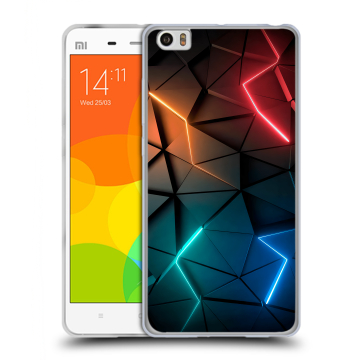 Силиконовый чехол на Xiaomi Mi Note с принтом Абстракция неон