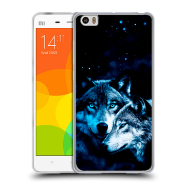 Силиконовый чехол на Xiaomi Mi Note с принтом Волки