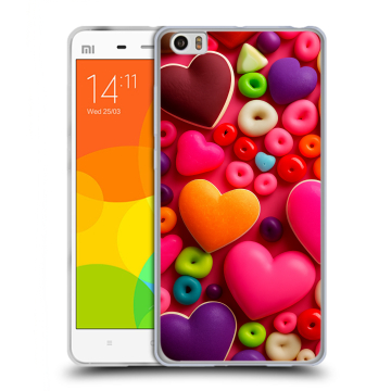 Силиконовый чехол на Xiaomi Mi Note с принтом Сердечки