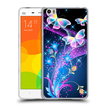 Силиконовый чехол на Xiaomi Mi Note с принтом Бабочки Силиконовый чехол на Xiaomi Mi Note с принтом Бабочки
