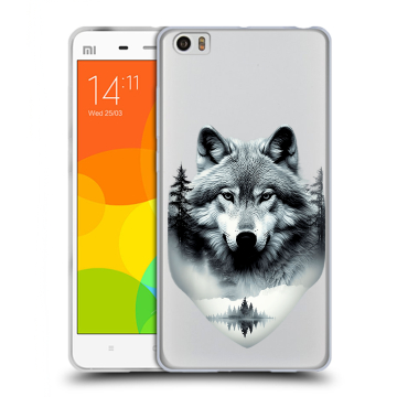 Силиконовый чехол на Xiaomi Mi Note с принтом Волк в лесу Силиконовый чехол на Xiaomi Mi Note с принтом Волк в лесу