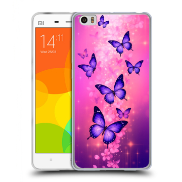 Силиконовый чехол на Xiaomi Mi Note с принтом Бабочки Силиконовый чехол на Xiaomi Mi Note с принтом Бабочки
