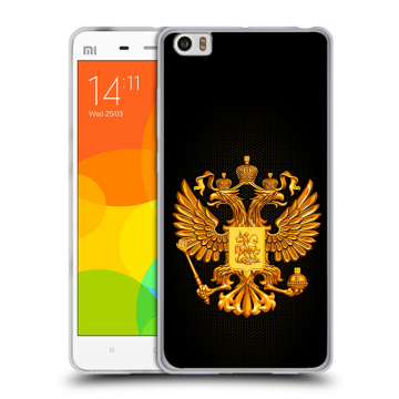 Силиконовый чехол на Xiaomi Mi Note с принтом Герб России желтый Силиконовый чехол на Xiaomi Mi Note с принтом Герб России желтый