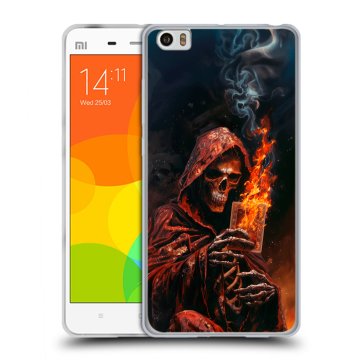 Силиконовый чехол на Xiaomi Mi Note с принтом Скелет и карты Силиконовый чехол на Xiaomi Mi Note с принтом Скелет и карты