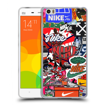 Силиконовый чехол на Xiaomi Mi Note с принтом Найк Nike яркий Силиконовый чехол на Xiaomi Mi Note с принтом Найк Nike яркий