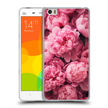 Силиконовый чехол на Xiaomi Mi Note с принтом цветы пионы Силиконовый чехол на Xiaomi Mi Note с принтом цветы пионы
