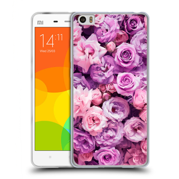 Силиконовый чехол на Xiaomi Mi Note с принтом лавандовые розы Силиконовый чехол на Xiaomi Mi Note с принтом лавандовые розы