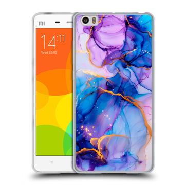 Силиконовый чехол на Xiaomi Mi Note с принтом синий мрамор Силиконовый чехол на Xiaomi Mi Note с принтом синий мрамор