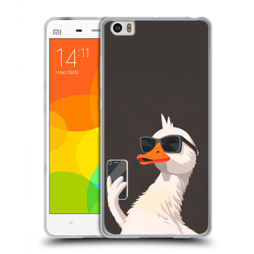 Силиконовый чехол на Xiaomi Mi Note с принтом утка в очках Силиконовый чехол на Xiaomi Mi Note с принтом утка в очках