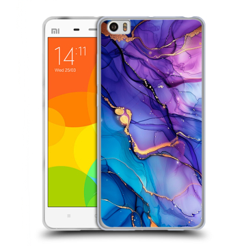 Силиконовый чехол на Xiaomi Mi Note с принтом синий мрамор Силиконовый чехол на Xiaomi Mi Note с принтом синий мрамор