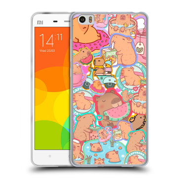 Силиконовый чехол на Xiaomi Mi Note с принтом капибары Силиконовый чехол на Xiaomi Mi Note с принтом капибары