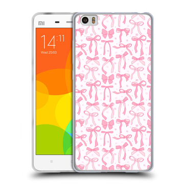 Силиконовый чехол на Xiaomi Mi Note с принтом Розовые бантики Силиконовый чехол на Xiaomi Mi Note с принтом Розовые бантики