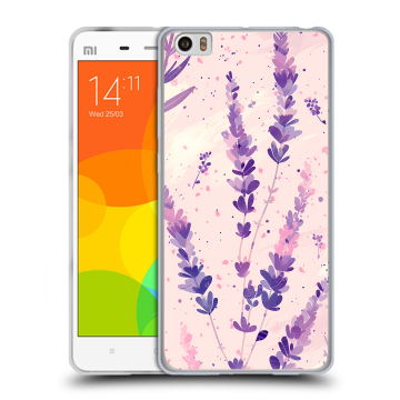 Силиконовый чехол на Xiaomi Mi Note с принтом цветы лаванда Силиконовый чехол на Xiaomi Mi Note с принтом цветы лаванда