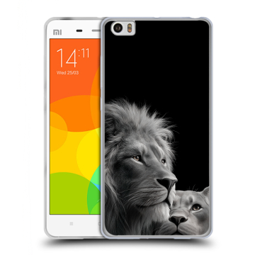 Силиконовый чехол на Xiaomi Mi Note с принтом Лев кошки Силиконовый чехол на Xiaomi Mi Note с принтом Лев кошки