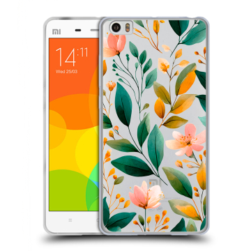 Силиконовый чехол на Xiaomi Mi Note с принтом Цветы паттерн Силиконовый чехол на Xiaomi Mi Note с принтом Цветы паттерн