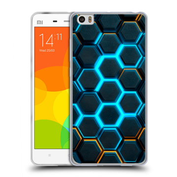 Силиконовый чехол на Xiaomi Mi Note с принтом Неоновые соты Силиконовый чехол на Xiaomi Mi Note с принтом Неоновые соты