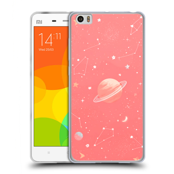 Силиконовый чехол на Xiaomi Mi Note с принтом Розовый космос Силиконовый чехол на Xiaomi Mi Note с принтом Розовый космос
