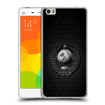 Силиконовый чехол на Xiaomi Mi Note с принтом Герб Флаг СССР Силиконовый чехол на Xiaomi Mi Note с принтом Герб Флаг СССР