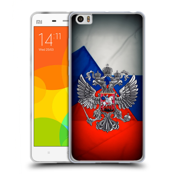 Силиконовый чехол на Xiaomi Mi Note с принтом Флаг России Силиконовый чехол на Xiaomi Mi Note с принтом Флаг России