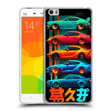 Силиконовый чехол на Xiaomi Mi Note с принтом машины тачки
