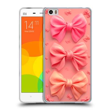 Силиконовый чехол на Xiaomi Mi Note с принтом Розовые бантики Силиконовый чехол на Xiaomi Mi Note с принтом Розовые бантики