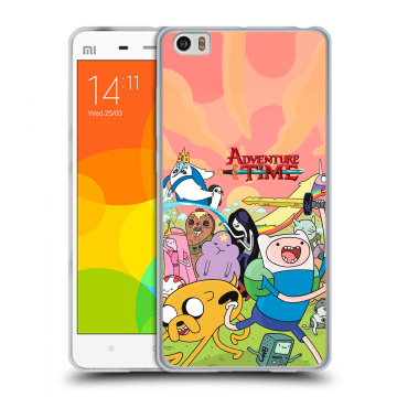 Силиконовый чехол на Xiaomi Mi Note с принтом Adventure time Время приключений