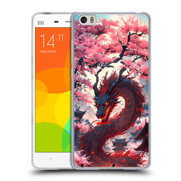 Силиконовый чехол на Xiaomi Mi Note с принтом Дракон Японский Силиконовый чехол на Xiaomi Mi Note с принтом Дракон Японский