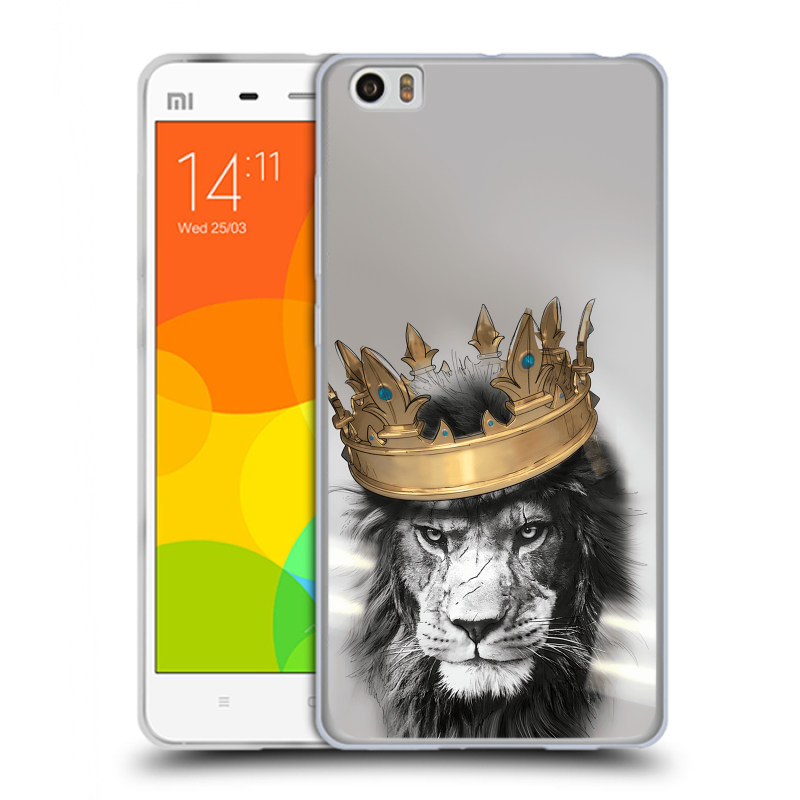 Силиконовый чехол на Xiaomi Mi Note с принтом Лев с короной Силиконовый чехол на Xiaomi Mi Note с принтом Лев с короной