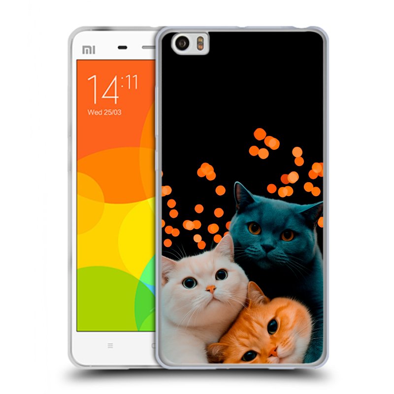 Силиконовый чехол на Xiaomi Mi Note с принтом Кошки Силиконовый чехол на Xiaomi Mi Note с принтом Кошки