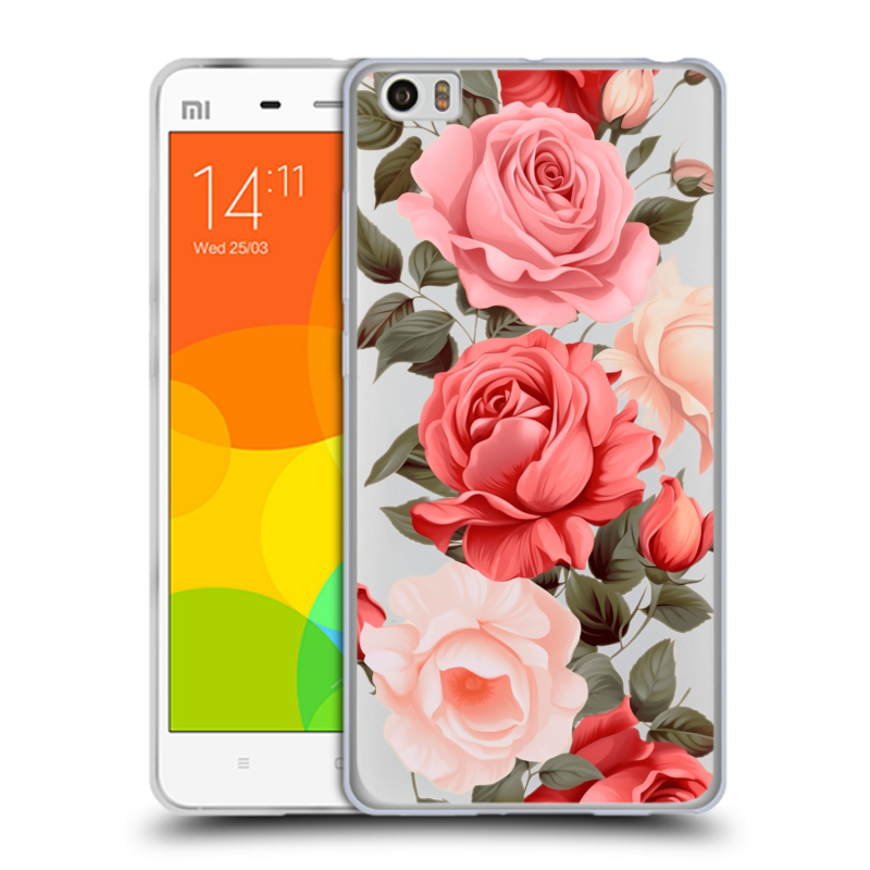 Пластиковый чехол на Xiaomi Mi Note с принтом Розы Пластиковый чехол на Xiaomi Mi Note с принтом Розы