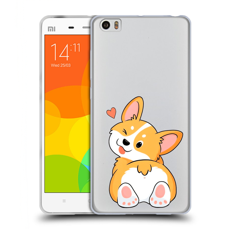Силиконовый чехол на Xiaomi Mi Note с принтом Корги Силиконовый чехол на Xiaomi Mi Note с принтом Корги