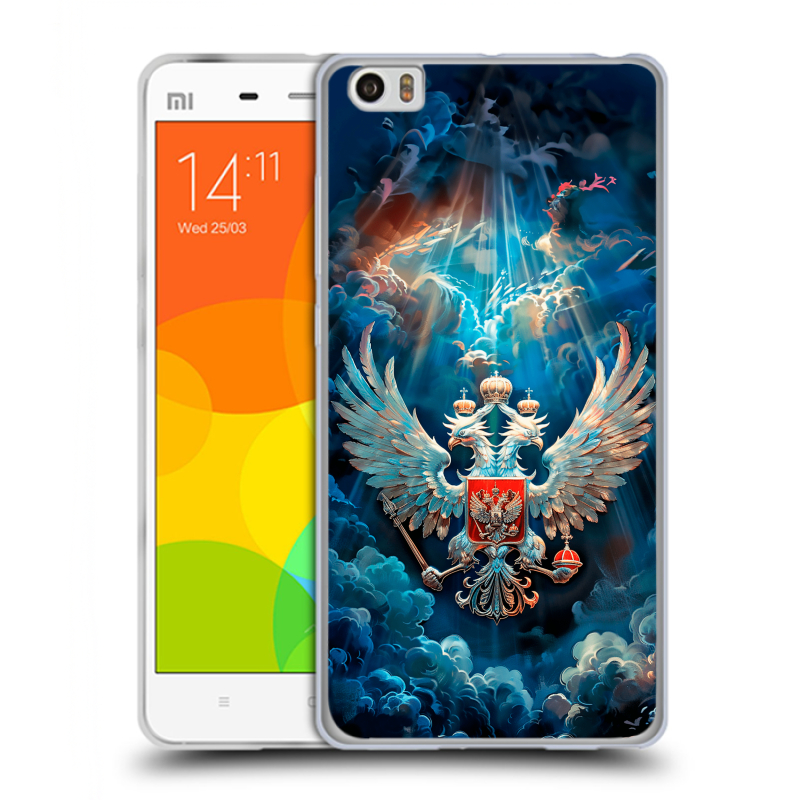 Пластиковый чехол на Xiaomi Mi Note с принтом Герб флаг России Пластиковый чехол на Xiaomi Mi Note с принтом Герб флаг России