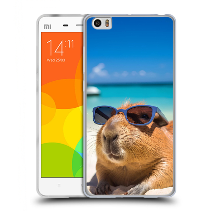 Силиконовый чехол на Xiaomi Mi Note с принтом Капибара Силиконовый чехол на Xiaomi Mi Note с принтом Капибара
