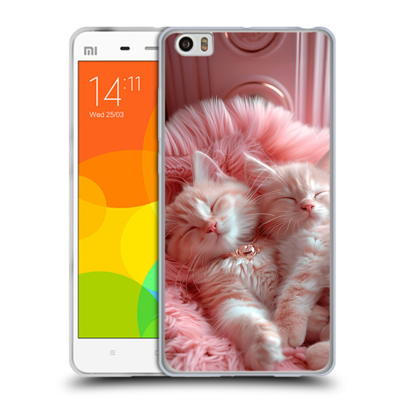 Пластиковый чехол на Xiaomi Mi Note с принтом котята котики Пластиковый чехол на Xiaomi Mi Note с принтом котята котики