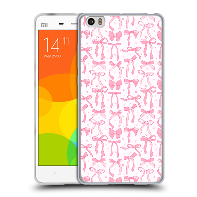 Пластиковый чехол на Xiaomi Mi Note с принтом Розовые бантики Пластиковый чехол на Xiaomi Mi Note с принтом Розовые бантики