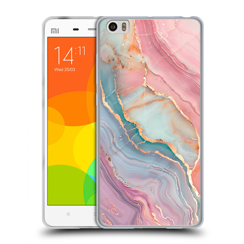 Силиконовый чехол на Xiaomi Mi Note с принтом розовый мрамор Силиконовый чехол на Xiaomi Mi Note с принтом розовый мрамор